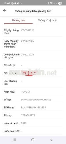Toyota Innova 2019 8 chỗ xăng 323.333 km