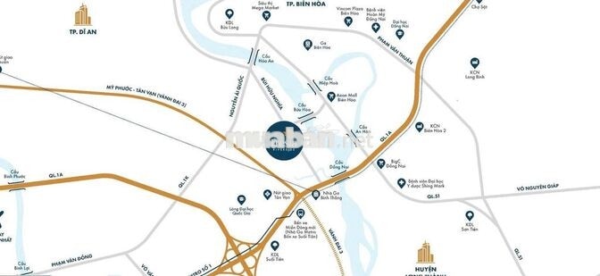Chung cư Fresia Riverside Biên Hòa Lô Góc 2PN-2WC DT 53,3m2 giá 1 TỶ