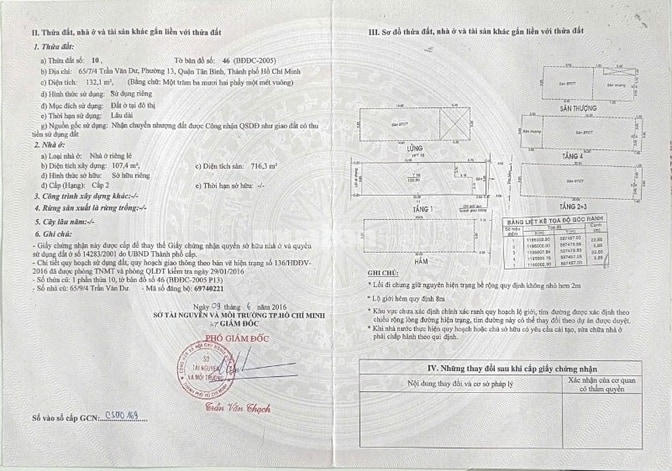 Chính chủ bán nhà 65/7/4 Trần Văn Dư, P.13, Tân Bình, 135m2, giá 33 tỷ