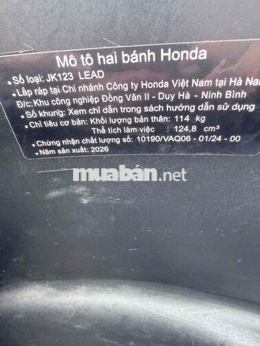 HONDA LEAD 125CC 2026 MÀU TRẮNG chính chủ ký