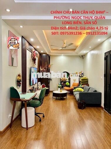 CHÍNH CHỦ BÁN CĂN HỘ 84M² – PHƯỜNG NGỌC THỤY, QUẬN LONG BIÊN