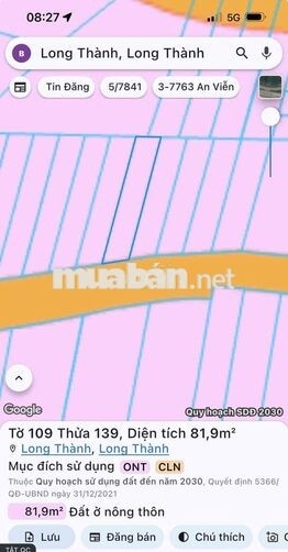 LONG THÀNH – CHỈ 1 TỶ 1XX | GẦN KCN BÌNH SƠN & SÂN BAY LONG THÀNH | SỔ