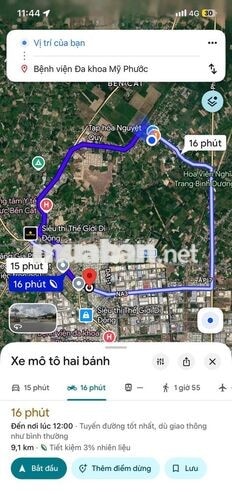 Đất Thổ cư gần trung tâm Bến Cát, giá có thương lượng