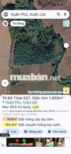Bán đất vườn chính chủ ở Xuân Lộc Đồng Nai