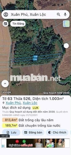 Bán đất vườn chính chủ ở Xuân Lộc Đồng Nai