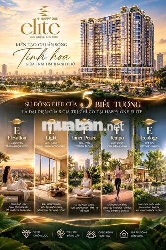 CĂN HỘ HAPPY ONE ELITE - 1PN - 45M² GIÁ 2TỶ7 THANH TOÁN 10% KÍ HĐMB