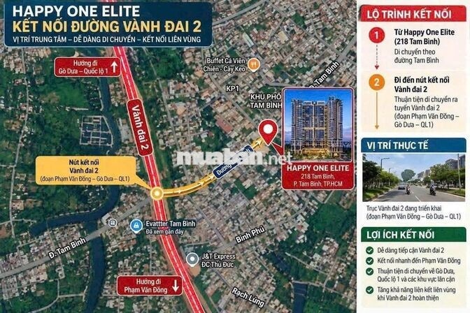 CĂN HỘ HAPPY ONE ELITE - 1PN - 45M² GIÁ 2TỶ7 THANH TOÁN 10% KÍ HĐMB