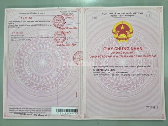 Bán nhà xây dựng mới 2 mặt tiền 19 Diên Hồng Phường 1, Quận Bình Thạnh