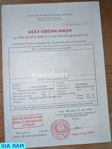 BÁN NHÀ MẶT TIỀN KINH DOANH : 23A NGUYỄN CHÍ THANH - P. 9 - Q. 5 - HCM