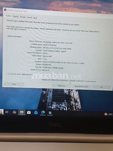 Cần ra đi Laptop Dell Inspiron 5570 còn bảo hành