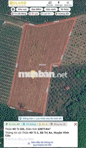 Bán đất rẫy Khu phố Trị An, Đồng Nai