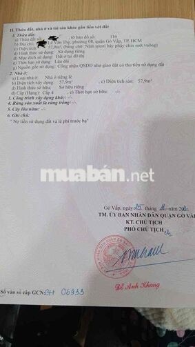 bán nhà chính chủ , khu chợ 40 căn , đường lê văn thọ