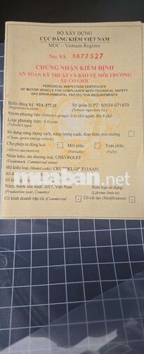Chevrolet Cruze 2017 1.6 MT Trắng