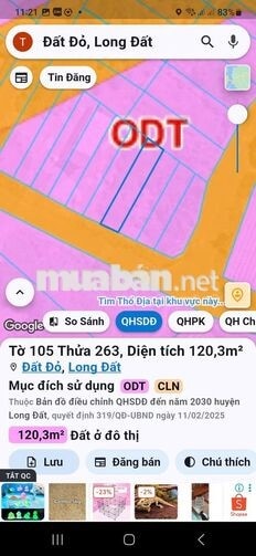 Lô đất thị trấn Đất Đỏ, mặt tiền Trịnh Hoài Đức, 950 triệu, 120m2