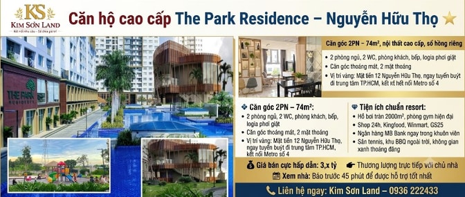 Bán the Park residence Nhà Bè giá 3,4 tỷ/căn 84m2