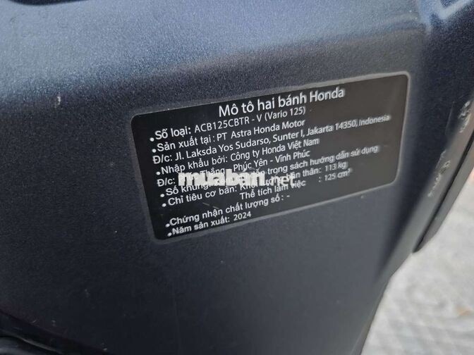 Honda Vario 125 2024 Xám 125cc
