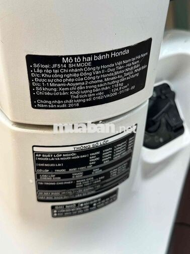 XE MÁY 68 - Honda SH Mode 2018 Trắng Hồ Sơ Cầm Tay
