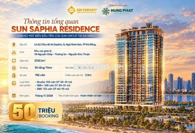CHỈ 2.1 TỶ SỞ HỮU NGAY CĂN HỘ TRỰC DIỆN BIỂN ĐÀ NẴNG SUN SAPHIA