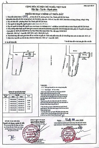 Bán Đất 50 m2 thổ cư giá 3.2 tỷ tại Đường Nguyễn Thị Tú