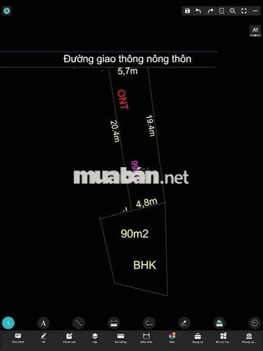 190m2 đất thổ vườn đường xe hơi thông tại mỹ lộc