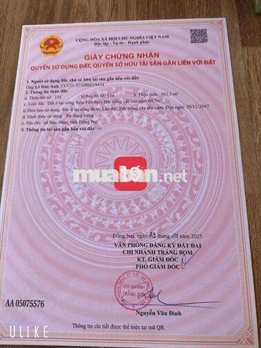 nhà cấp 4 giá 1ty199tr 3 phòng ngủ có thổ cư đường nhựa 8m