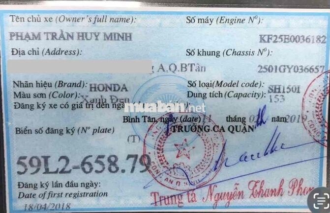 Honda SH150i CBS 2018 Xanh đen zin orginal