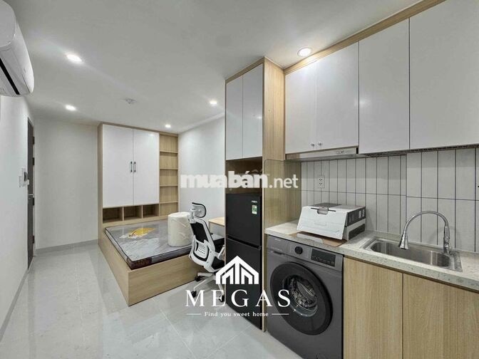 Studio trệt sân sau Full nội thất toà mới phòng mới 100%