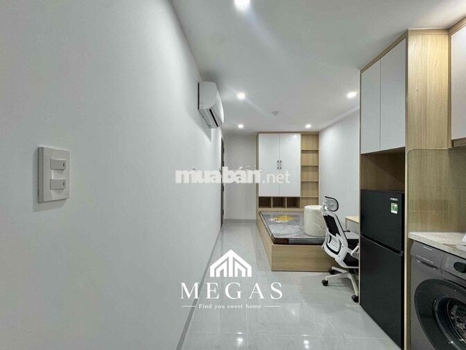 Studio trệt sân sau Full nội thất toà mới phòng mới 100%