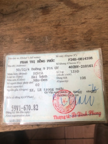 cần bán xe honda lead 2013 màu nâu