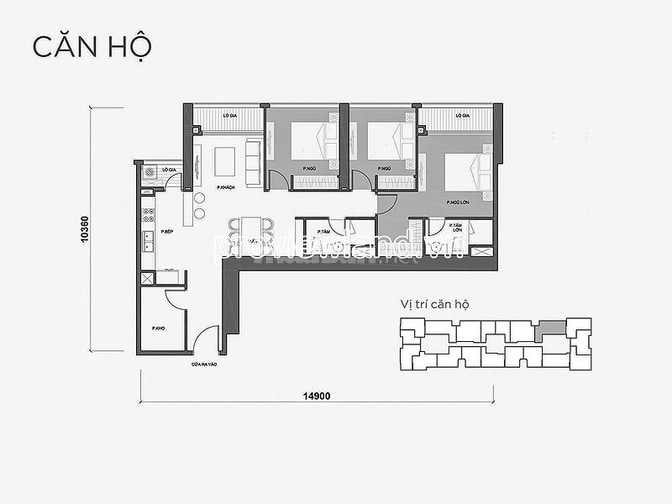Bán Căn hộ Vinhomes Central Park 3PN, tầng cao, view đẹp 107m2