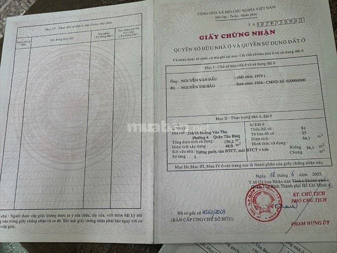 Bán nhà 238/16 Hoàng Văn Thụ, P.4, Tân Bình. Ngay ADORA Đông Phương 