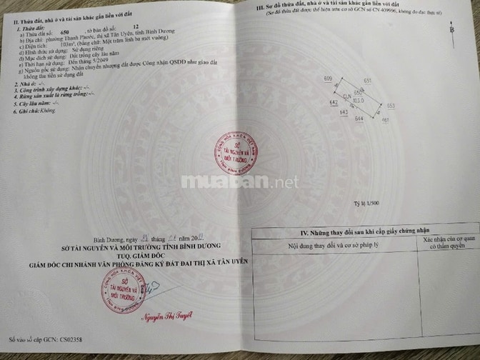 BÁN ĐẤT TÂN ĐÔNG HIỆP - 800TR-SỔ RIÊNG