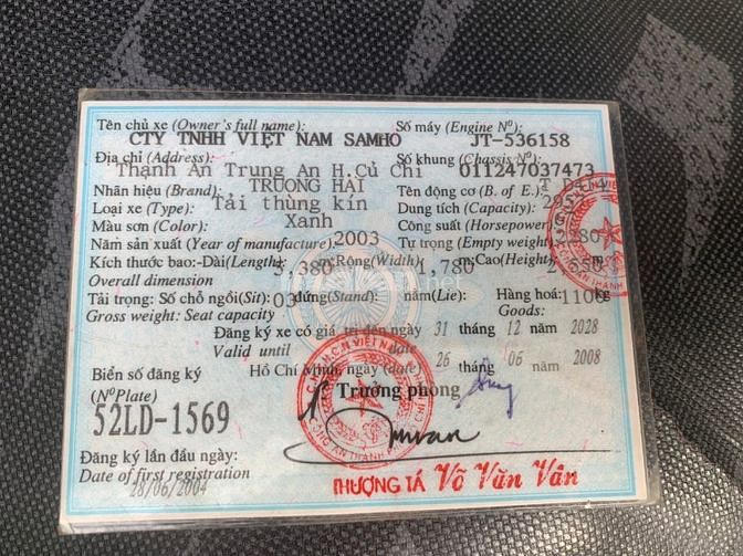 Cần Bán xe tải hiệu KIA -KIATKK3000S