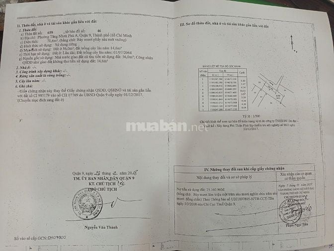 Chính chủ bán lô đất hẻm 4m đường 494 thông, P.Tăng Nhơn Phú A, Quận 9