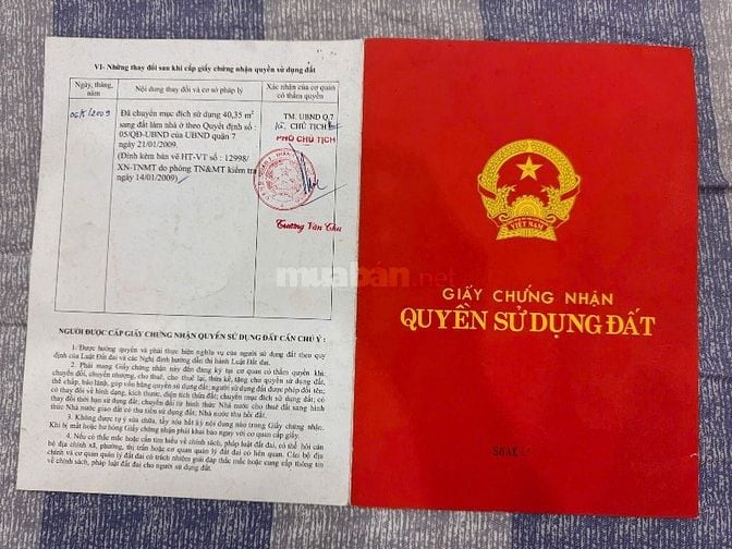 Bán Đất, Hẻm Vườn Điều, phường Tân Quy, Q7