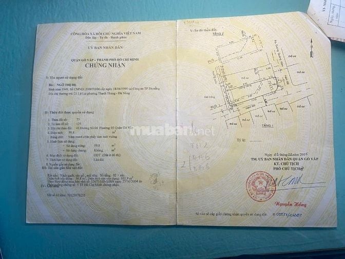 Bán nhà lô góc 2 mặt tiền đường Dương Quảng Hàm, Phường 5, Gò Vấp