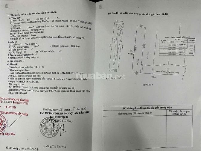 Bán nhà 46/3 Phan Đình Phùng, Tân Thành, Tân Phú, hẻm xe hơi