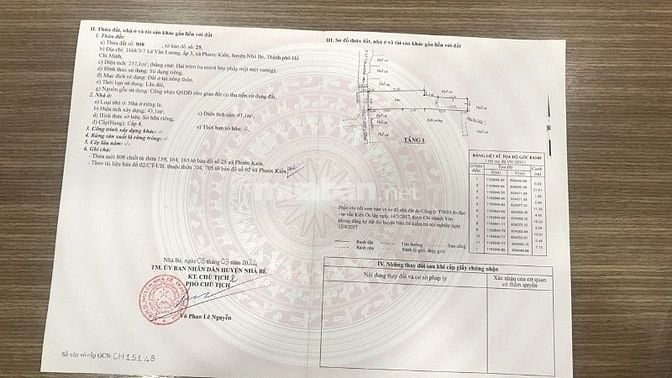 Cần bán nhà và đất đường Lê Văn Lương, Xã Nhà Bè, 237m2