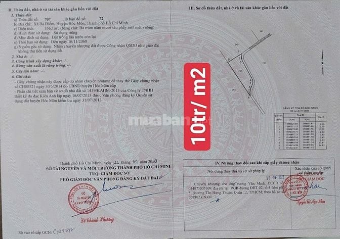 Anh em hỗ trợ bán lô đất thuộc xã Bà Điểm Hóc Môn, 23tỷ6, HH 400tr