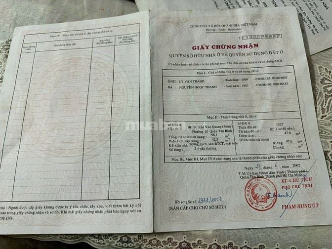 Bán nhà 75/27 Trần Văn Quang, Q.Tân Bình, Ngay Chợ Trần Văn Quang