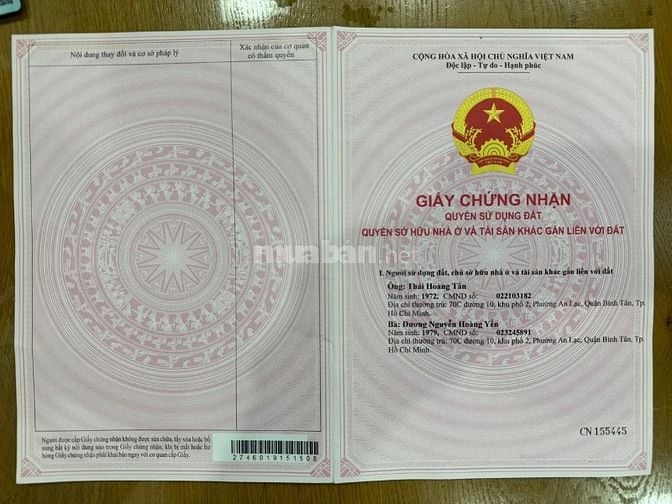 Bán nhà khu dân cư Nam Long, Phường An Lạc, Quận Bình Tân