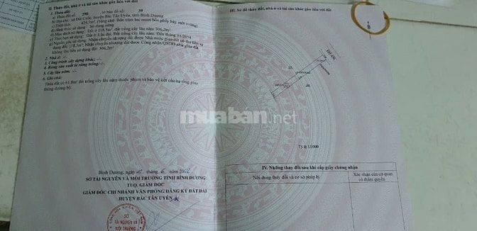 Bán đất nền mặt tiền DH436, Bắc Tân Uyên 424m² giá chỉ 3.7 tỷ 