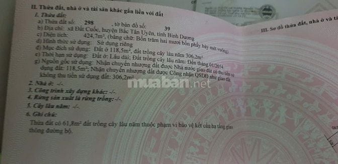 Bán đất nền mặt tiền DH436, Bắc Tân Uyên 424m² giá chỉ 3.7 tỷ 