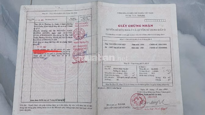 BÁN NHÀ ĐƯỜNG ĐOÀN VĂN BƠ,  PHƯỜNG XÓM CHIẾU,  QUẬN 4 CŨ