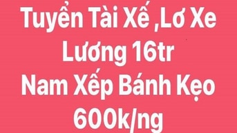 Tuyển Gấp Nam Lơ Xe và Phụ Kho Bốc Xếp lương 600k/ ngày Tuyển Gấp Nam Lơ Xe và Phụ Kho Bốc Xếp lương 600k/ ngày
