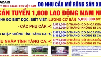 CTY Yazaki Việt Nam đang cần tuyển công nhân nữ CTY Yazaki Việt Nam đang cần tuyển công nhân nữ