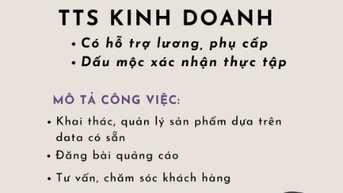 [Thủ Đức - HCM] Tuyển dụng vị trí TTS KINH DOANH (Full-time/Part-time)