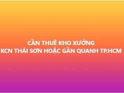 CẦN THUÊ KHO XƯỞNG KCN THÁI SƠN HOẶC GẦN QUANH TP.HCM