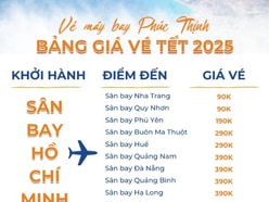 Bảng giá vé máy bay tết 2025 - Vé máy bay Phúc Thịnh