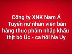 Công ty XNK Nam Á  Tuyển nữ nhân viên bán hàng thực phẩm nhập khẩu